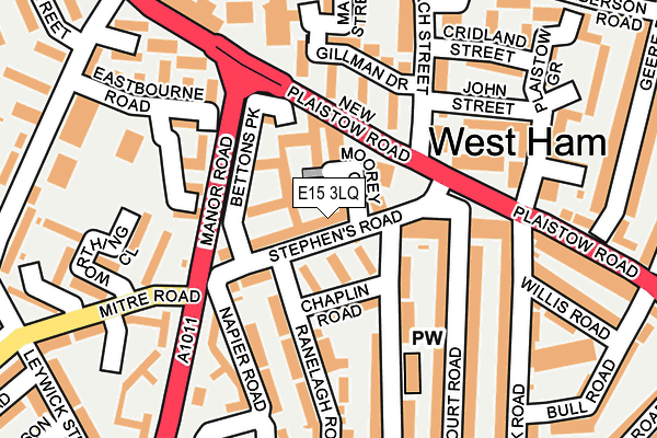 E15 3LQ map - OS OpenMap – Local (Ordnance Survey)