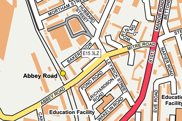E15 3LZ map - OS OpenMap – Local (Ordnance Survey)