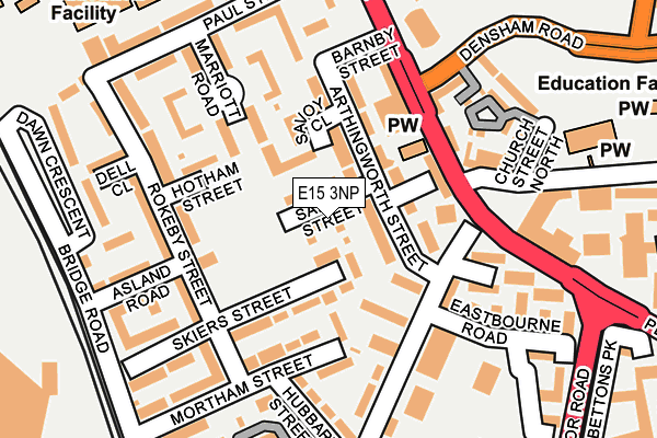 E15 3NP map - OS OpenMap – Local (Ordnance Survey)