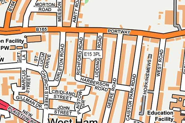 E15 3PL map - OS OpenMap – Local (Ordnance Survey)