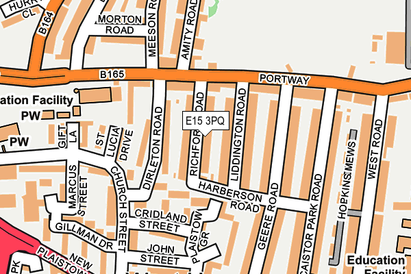 E15 3PQ map - OS OpenMap – Local (Ordnance Survey)