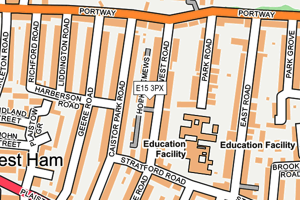 E15 3PX map - OS OpenMap – Local (Ordnance Survey)