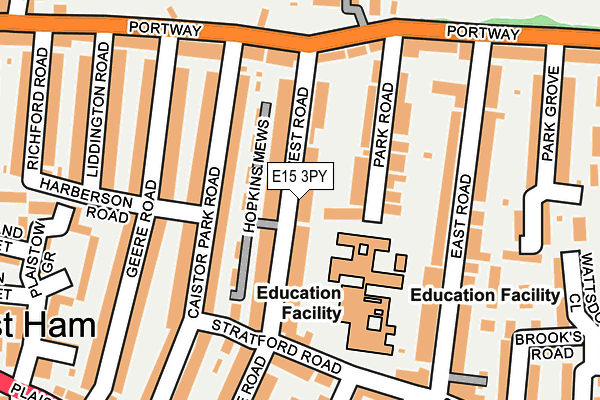 E15 3PY map - OS OpenMap – Local (Ordnance Survey)