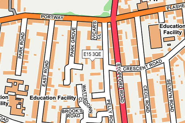 E15 3QE map - OS OpenMap – Local (Ordnance Survey)