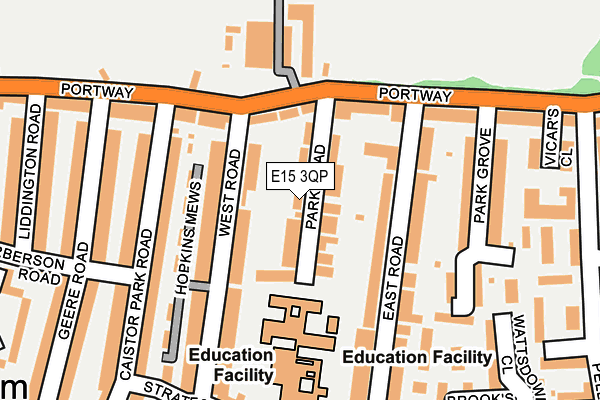 E15 3QP map - OS OpenMap – Local (Ordnance Survey)