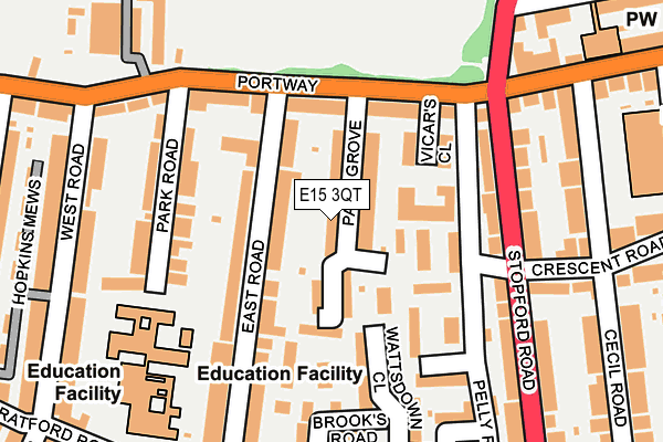 E15 3QT map - OS OpenMap – Local (Ordnance Survey)