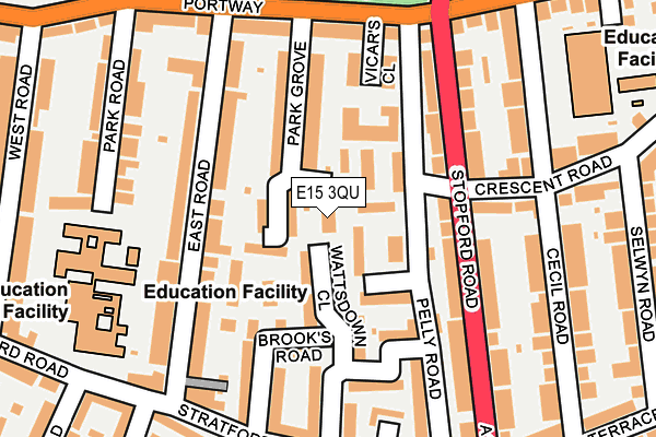 E15 3QU map - OS OpenMap – Local (Ordnance Survey)