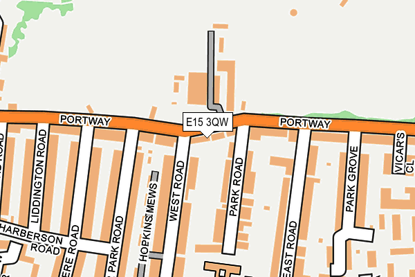 E15 3QW map - OS OpenMap – Local (Ordnance Survey)