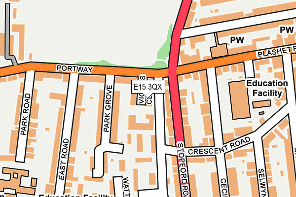 E15 3QX map - OS OpenMap – Local (Ordnance Survey)