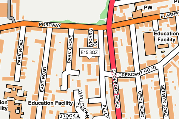 E15 3QZ map - OS OpenMap – Local (Ordnance Survey)