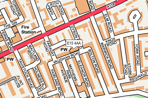 E15 4AA map - OS OpenMap – Local (Ordnance Survey)