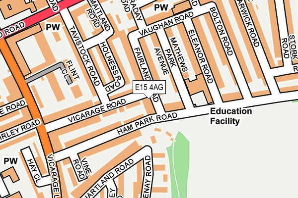 E15 4AG map - OS OpenMap – Local (Ordnance Survey)