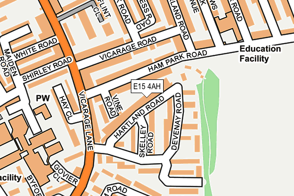 E15 4AH map - OS OpenMap – Local (Ordnance Survey)