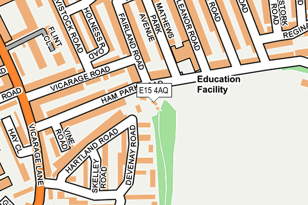 E15 4AQ map - OS OpenMap – Local (Ordnance Survey)