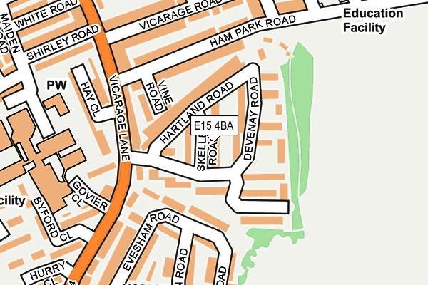 E15 4BA map - OS OpenMap – Local (Ordnance Survey)