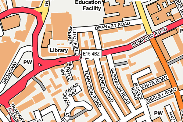 E15 4BZ map - OS OpenMap – Local (Ordnance Survey)