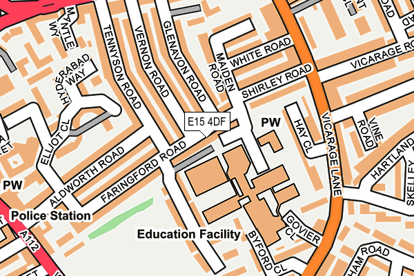 E15 4DF map - OS OpenMap – Local (Ordnance Survey)
