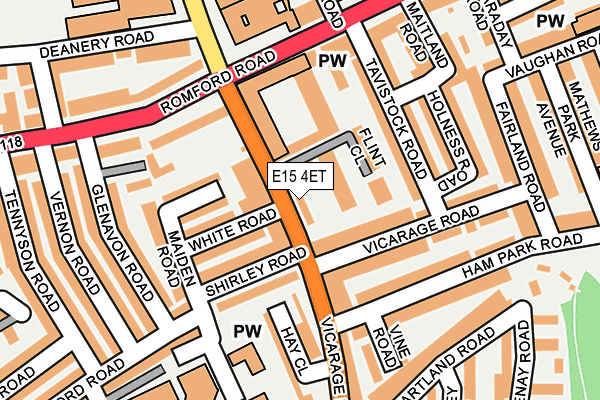 E15 4ET map - OS OpenMap – Local (Ordnance Survey)