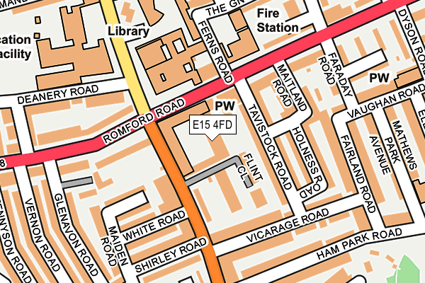 E15 4FD map - OS OpenMap – Local (Ordnance Survey)
