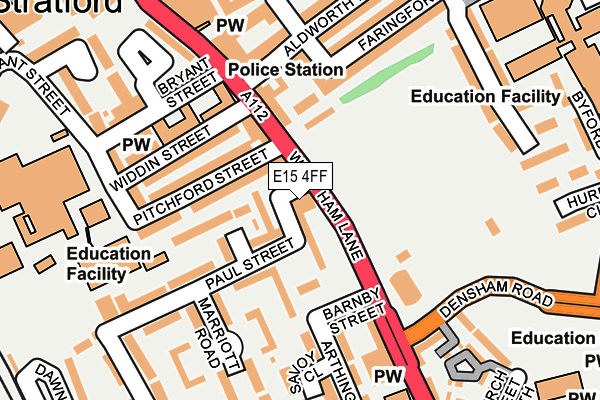 E15 4FF map - OS OpenMap – Local (Ordnance Survey)