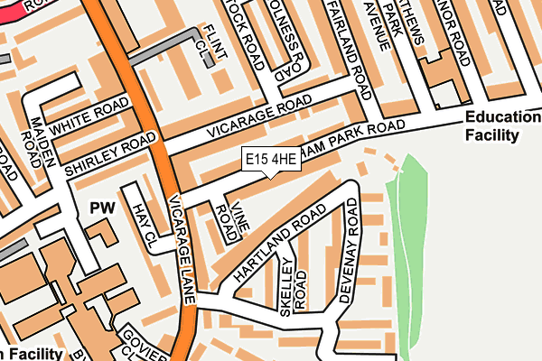 E15 4HE map - OS OpenMap – Local (Ordnance Survey)