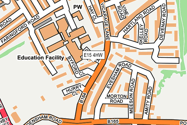 E15 4HW map - OS OpenMap – Local (Ordnance Survey)