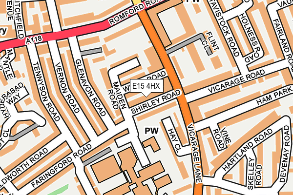 E15 4HX map - OS OpenMap – Local (Ordnance Survey)