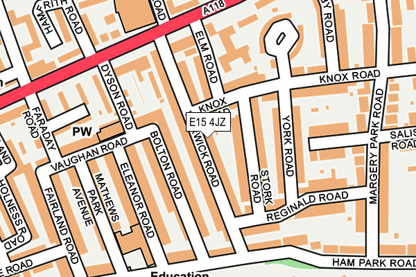 E15 4JZ map - OS OpenMap – Local (Ordnance Survey)