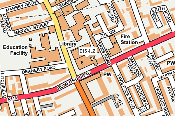 E15 4LZ map - OS OpenMap – Local (Ordnance Survey)