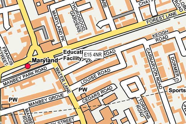 E15 4NR map - OS OpenMap – Local (Ordnance Survey)