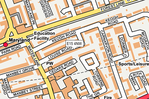 E15 4NW map - OS OpenMap – Local (Ordnance Survey)