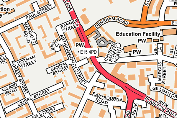 E15 4PD map - OS OpenMap – Local (Ordnance Survey)