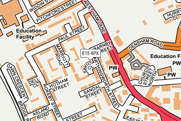 E15 4PX map - OS OpenMap – Local (Ordnance Survey)