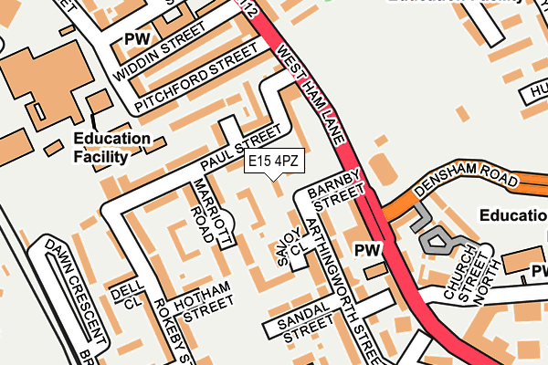 E15 4PZ map - OS OpenMap – Local (Ordnance Survey)
