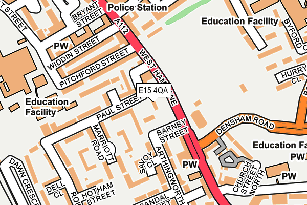 E15 4QA map - OS OpenMap – Local (Ordnance Survey)