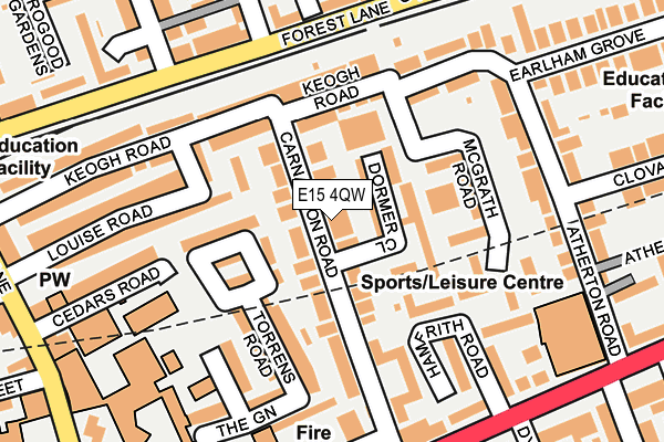 E15 4QW map - OS OpenMap – Local (Ordnance Survey)