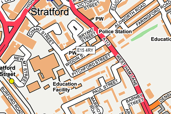 E15 4RY map - OS OpenMap – Local (Ordnance Survey)