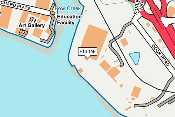 E16 1AF map - OS OpenMap – Local (Ordnance Survey)