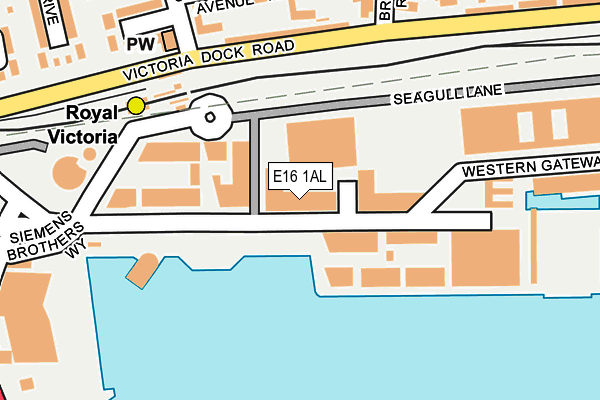 E16 1AL map - OS OpenMap – Local (Ordnance Survey)