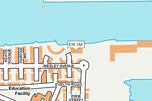 E16 1AX map - OS OpenMap – Local (Ordnance Survey)