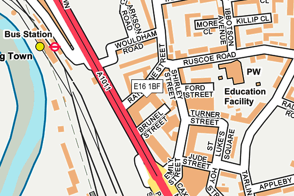 E16 1BF map - OS OpenMap – Local (Ordnance Survey)