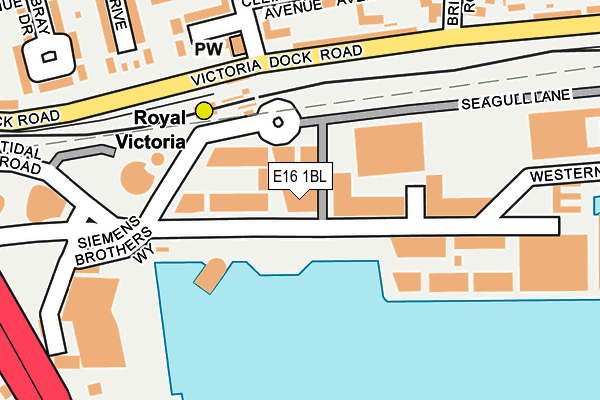 E16 1BL map - OS OpenMap – Local (Ordnance Survey)