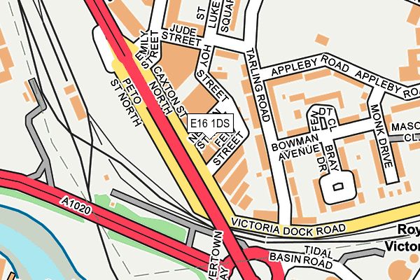 E16 1DS map - OS OpenMap – Local (Ordnance Survey)