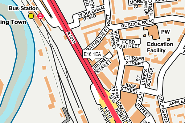 E16 1EA map - OS OpenMap – Local (Ordnance Survey)