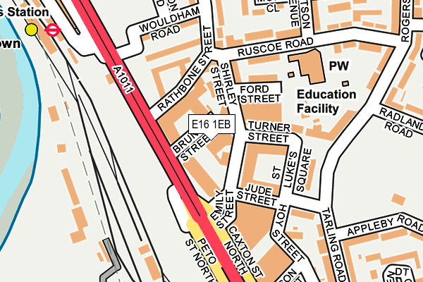 E16 1EB map - OS OpenMap – Local (Ordnance Survey)