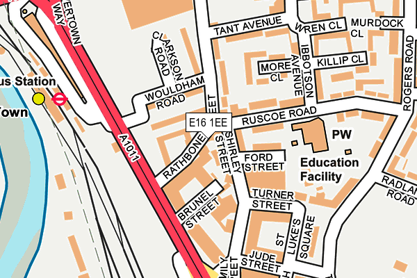 E16 1EE map - OS OpenMap – Local (Ordnance Survey)