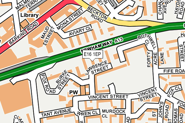 E16 1EP map - OS OpenMap – Local (Ordnance Survey)