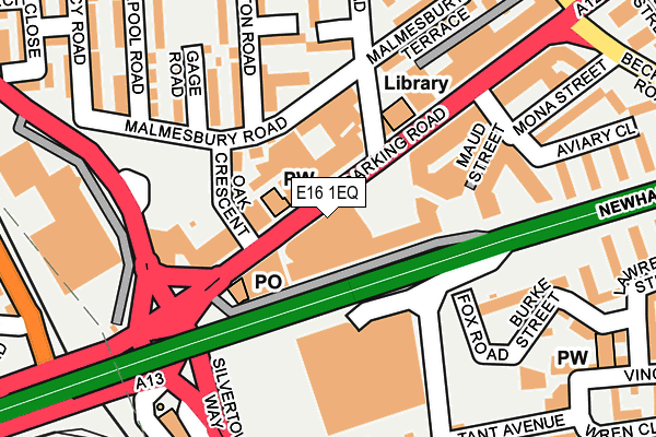 E16 1EQ map - OS OpenMap – Local (Ordnance Survey)