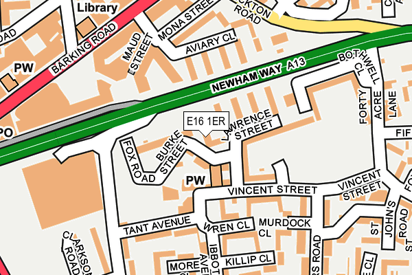 E16 1ER map - OS OpenMap – Local (Ordnance Survey)