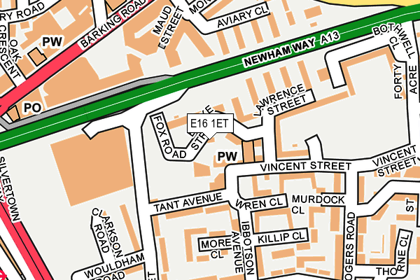 E16 1ET map - OS OpenMap – Local (Ordnance Survey)